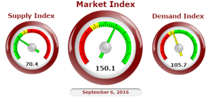 graphic illustrating the Phoenix home sellers marketdduring September 2016